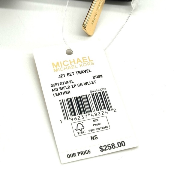 Michael Kors Medium Bifold Zip Chain Wallet Dusk - Picture 9 of 9